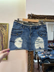 Stunning mimi denim distressed skirt