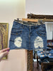 Stunning mimi denim distressed skirt