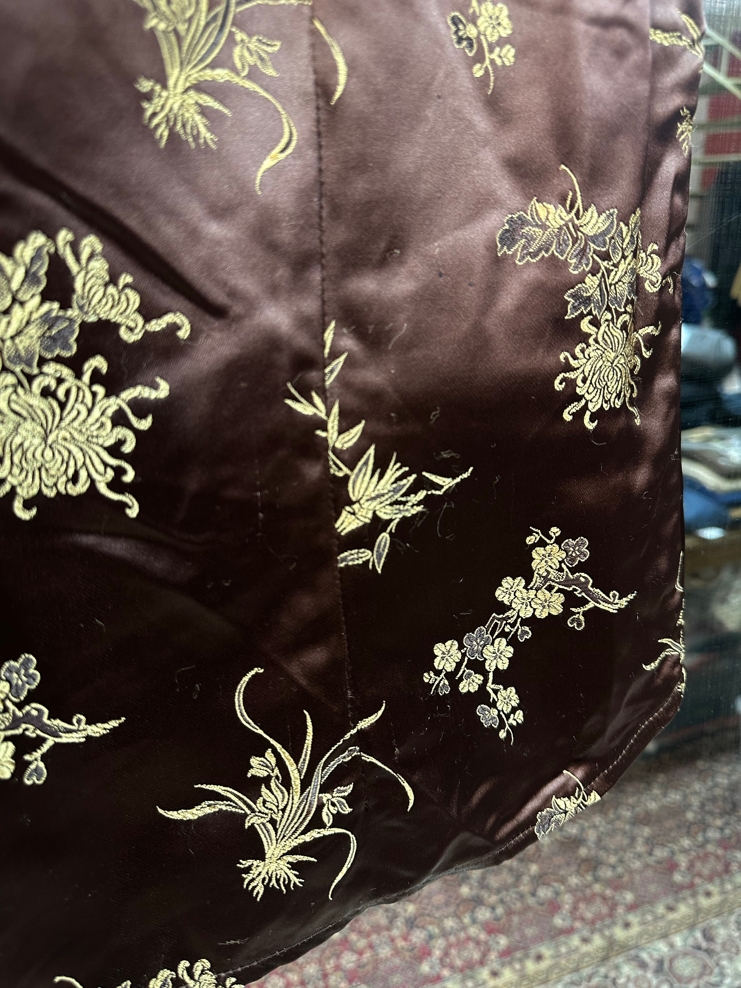 Silk jacquard qipao top