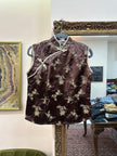 Silk jacquard qipao top