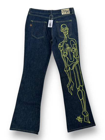 Hand painted Volcom Deadstock low waist jeans