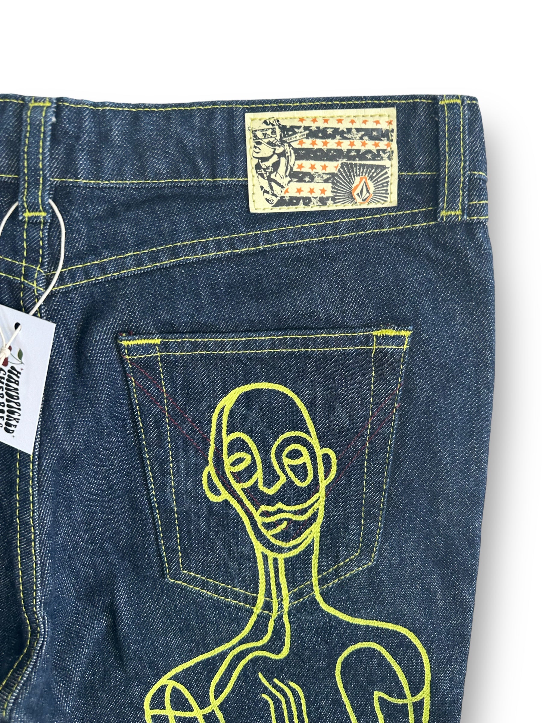 Hand painted Volcom Deadstock low waist jeans