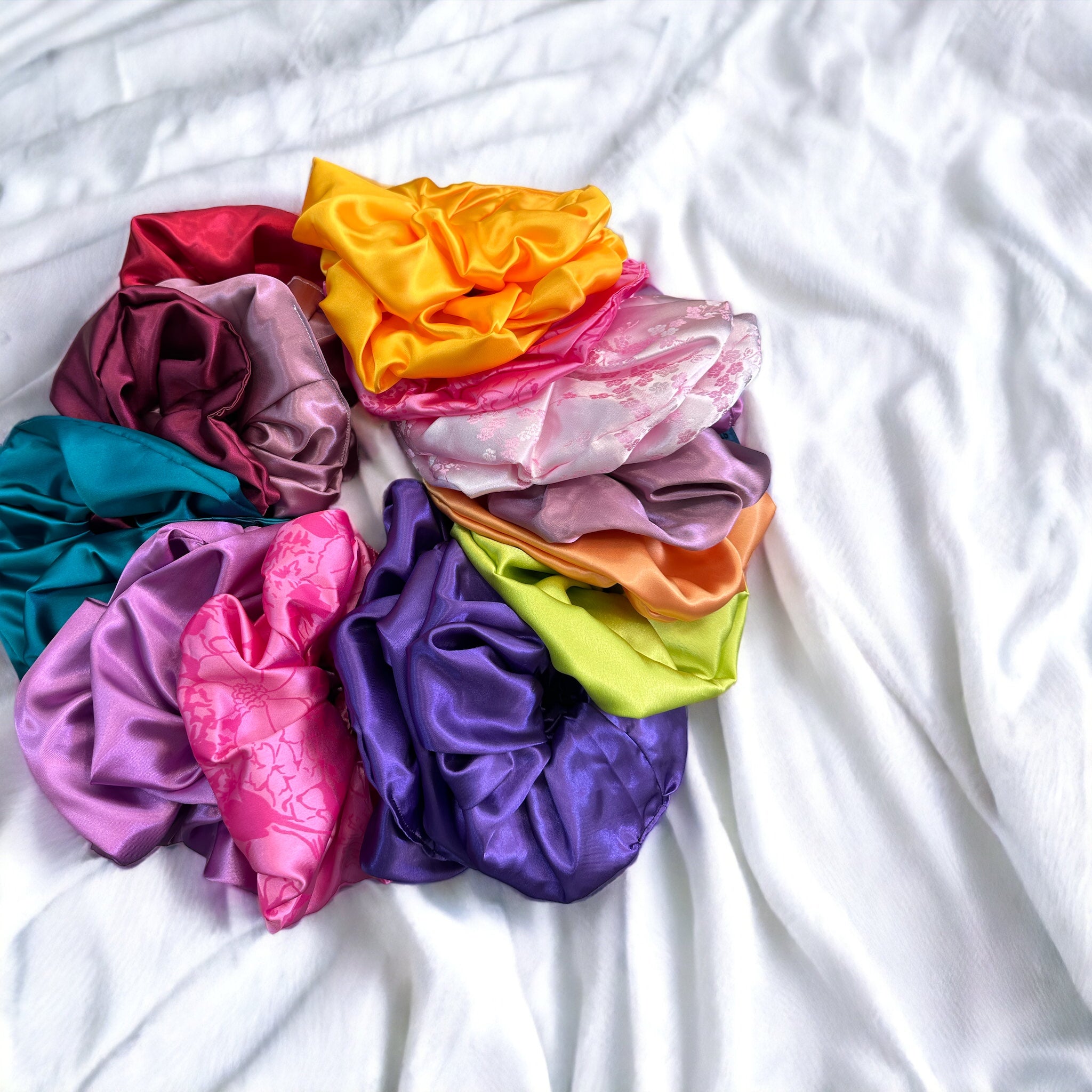 Handmade satin scrunchies (large)