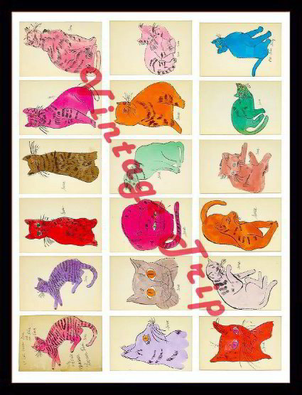 Warhol cats painting poster